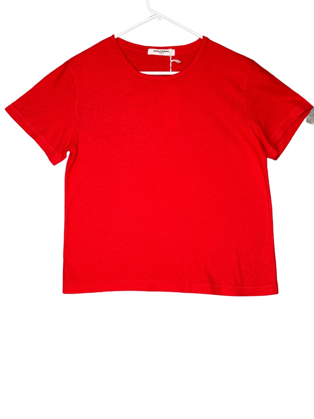 perfectwhitetee Women's Red Short Sleeve Crew Tee Large NWT